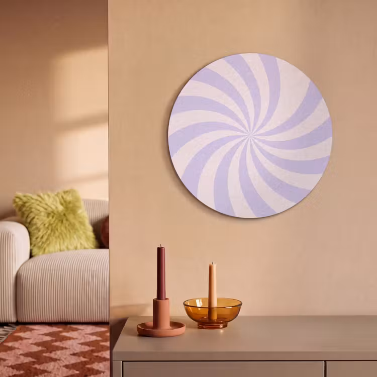 Acoustic painting round - Pattern - Spiral - Abstract - Modern - Purple-Pink — 3