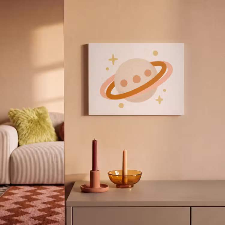 Acoustic Panel - Planet - Rings - Space - Illustration - Beige — 2