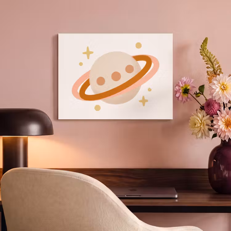 Acoustic Panel - Planet - Rings - Space - Illustration - Beige — 4