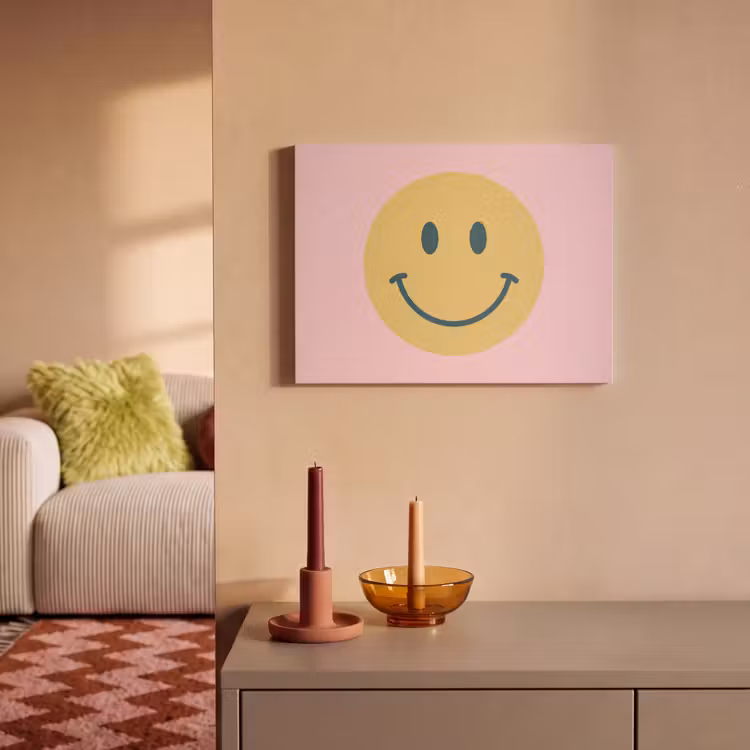 Acoustic Panel - Smiley - Yellow - Pink - Symbol - Minimalist — 2