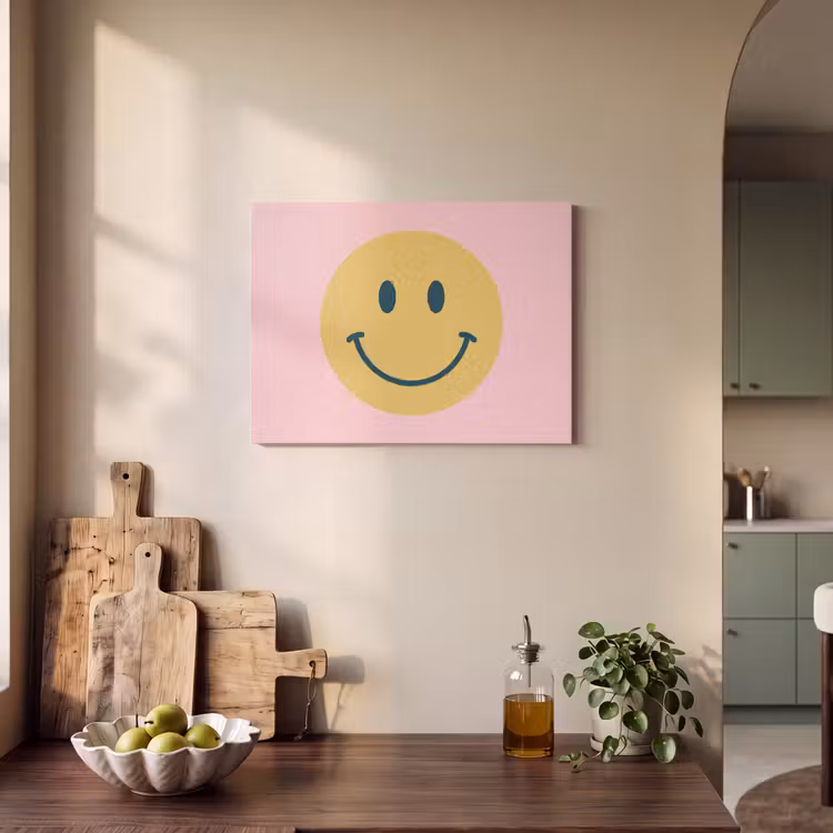Acoustic Panel - Smiley - Yellow - Pink - Symbol - Minimalist — 3