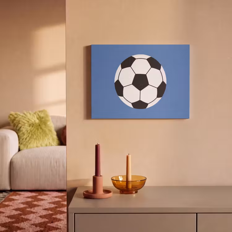Acoustic Panel - Soccer - Black and White - Sports - Illustration - Blue — 2