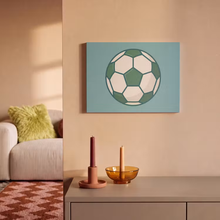 Acoustic Panel - Soccer - Geometric - Sports - Illustration - Blue-green — 2
