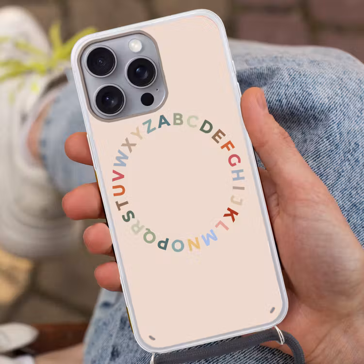 Phone case crossbody - Alphabet - Circle - Educational - Playful - Colorful — 2