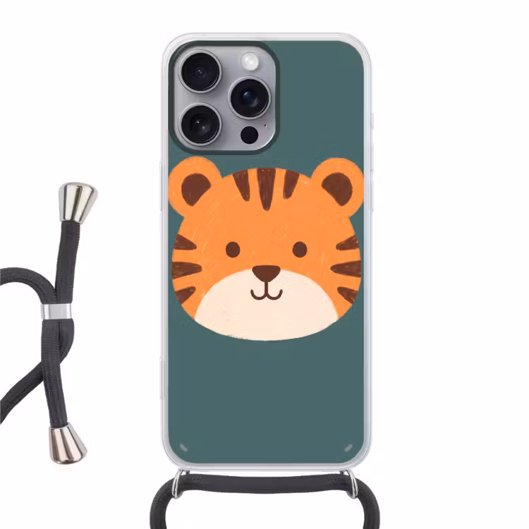 Phone case crossbody - Animals - Head - Orange - Illustration - Modern — 1