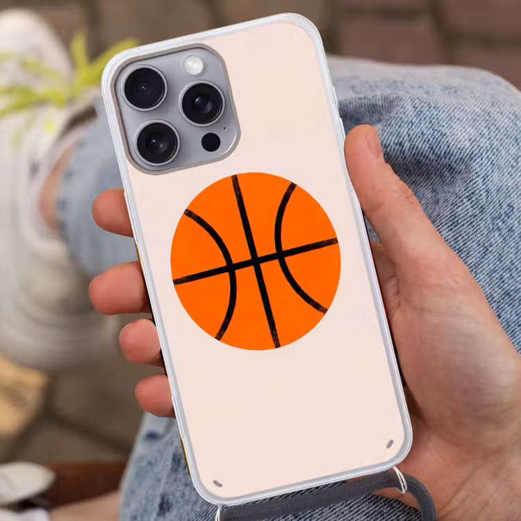 Phone case crossbody - Basketball - Ball - Sports - Illustration - Orange — 2