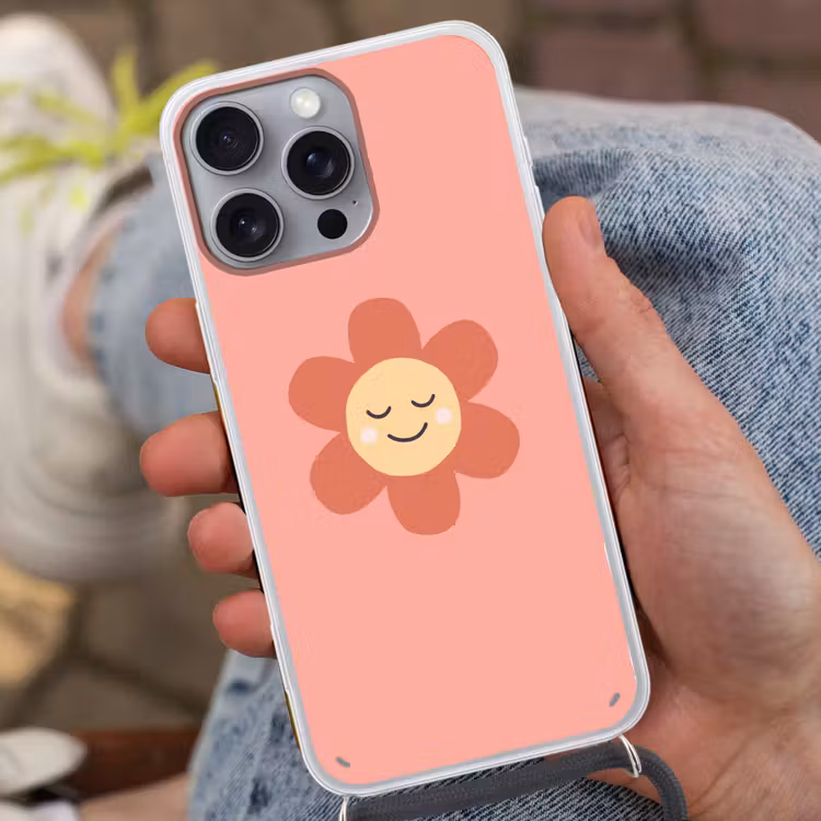 Phone case crossbody - Flowers - Cartoon - Child - Pink — 2