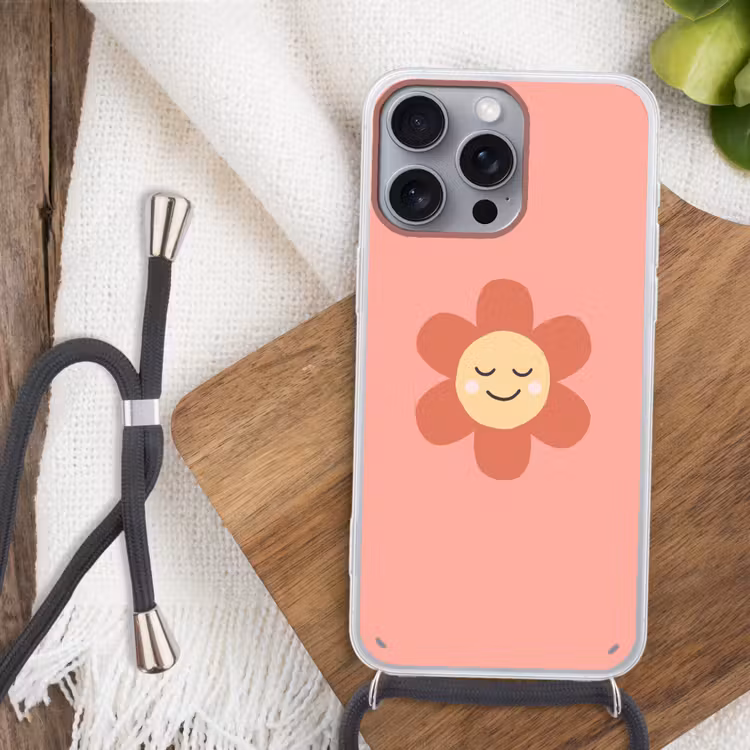 Phone case crossbody - Flowers - Cartoon - Child - Pink — 3