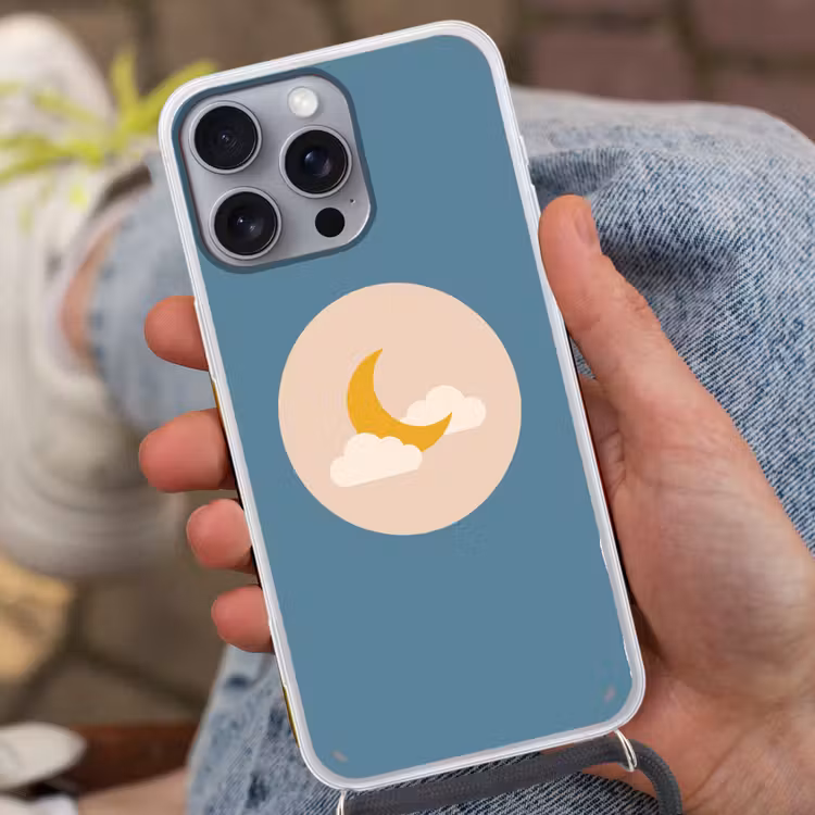 Phone case crossbody - Moon - Clouds - Nature - Abstract - Yellow — 2