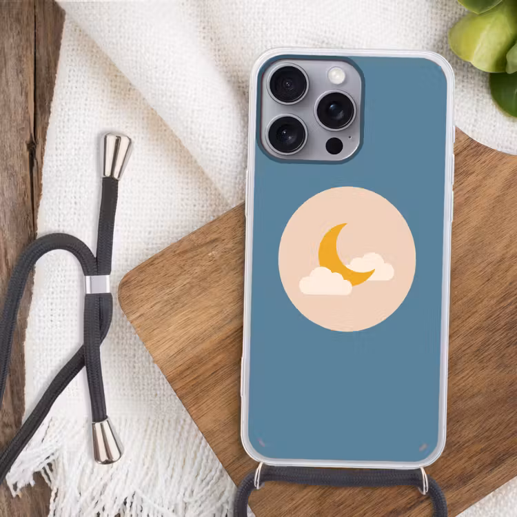 Phone case crossbody - Moon - Clouds - Nature - Abstract - Yellow — 3