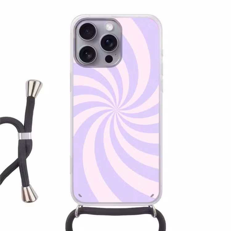 Phone case crossbody - Pattern - Spiral - Abstract - Modern - Purple-Pink — 1