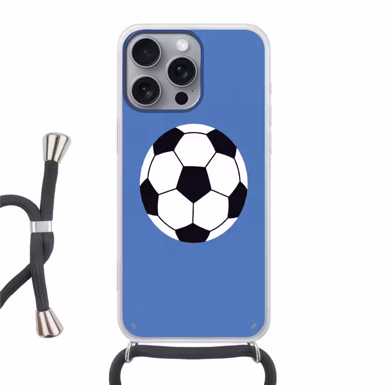Phone case crossbody - Soccer - Black and White - Sports - Illustration - Blue — 1