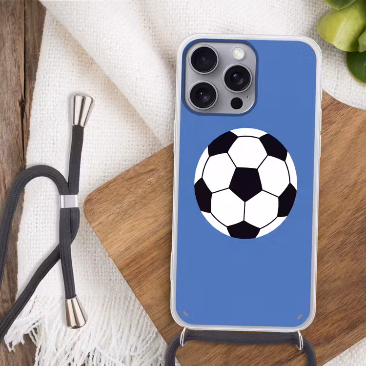 Phone case crossbody - Soccer - Black and White - Sports - Illustration - Blue — 3