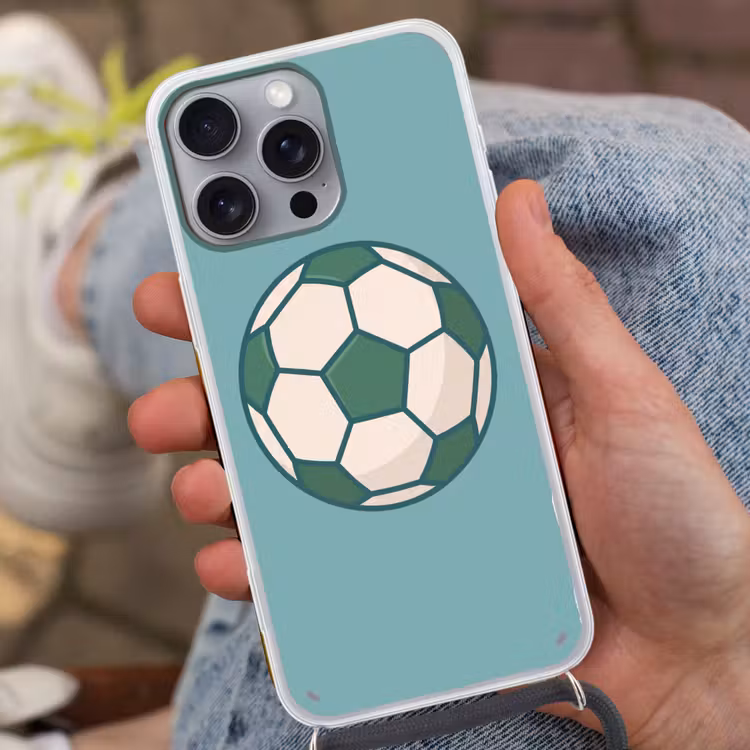Phone case crossbody - Soccer - Geometric - Sports - Illustration - Blue-green — 2