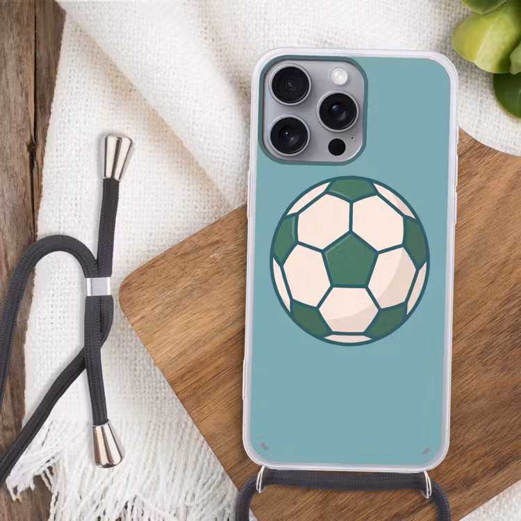 Phone case crossbody - Soccer - Geometric - Sports - Illustration - Blue-green — 3