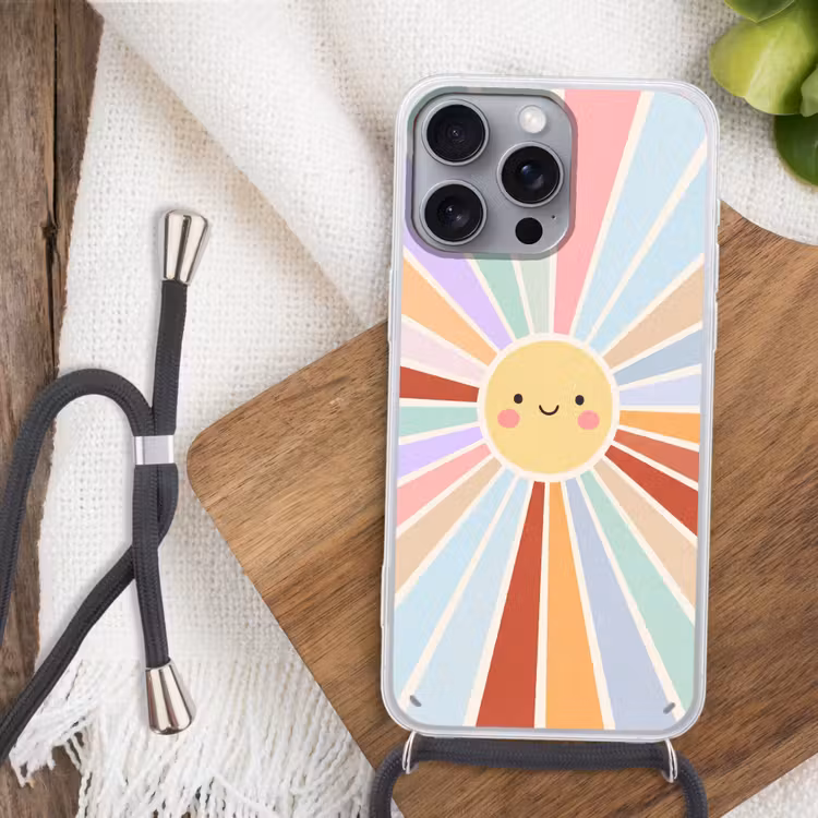 Phone case crossbody - Sun - Rays - Cheerful - Colorful - Abstract — 3