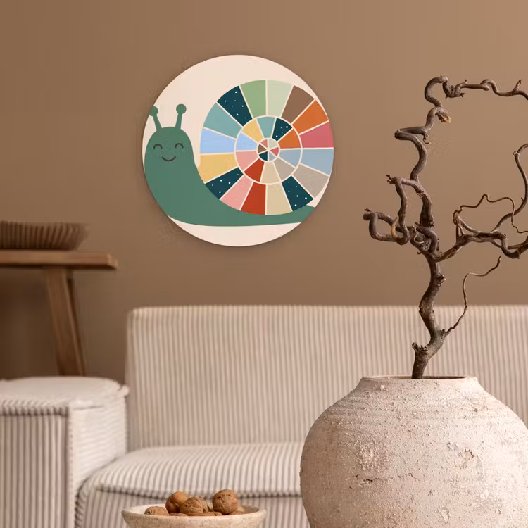 Wall circle - Glass - Animals - Snail - Colorful - Illustration — 2