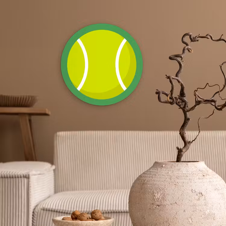 Wall circle - Glass - Ball - Yellow - Sports - Green - Illustration — 2