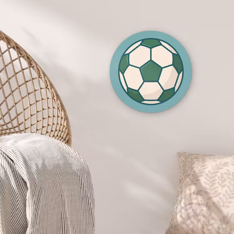 Wall circle - Glass - Soccer - Geometric - Sports - Illustration - Blue-green — 5