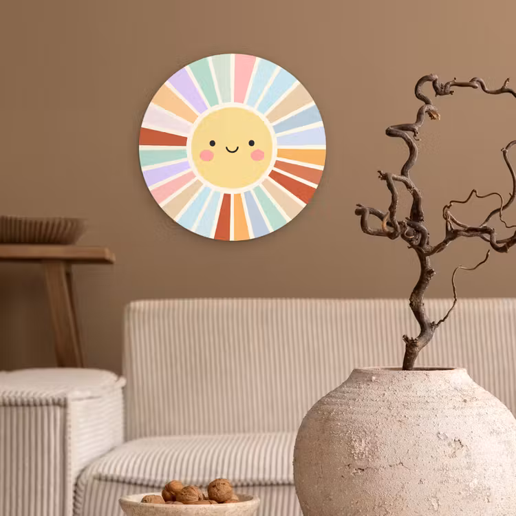 Wall circle - Glass - Sun - Rays - Cheerful - Colorful - Abstract — 2