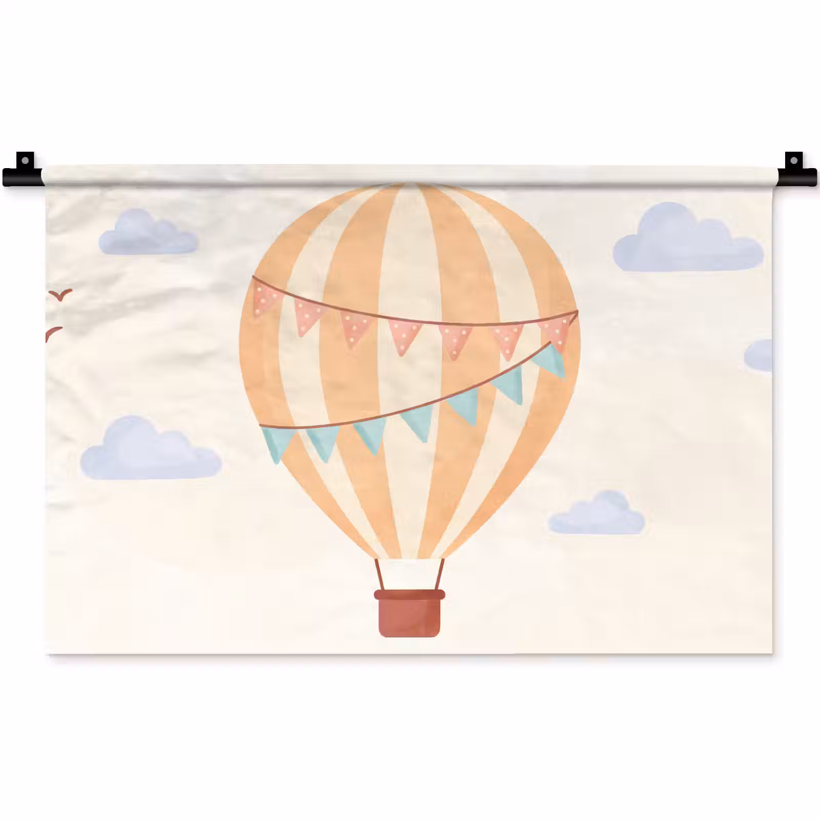 Wall Hanging - Hot Air Balloon - Clouds - Illustration - Soft - Children's Room — 1