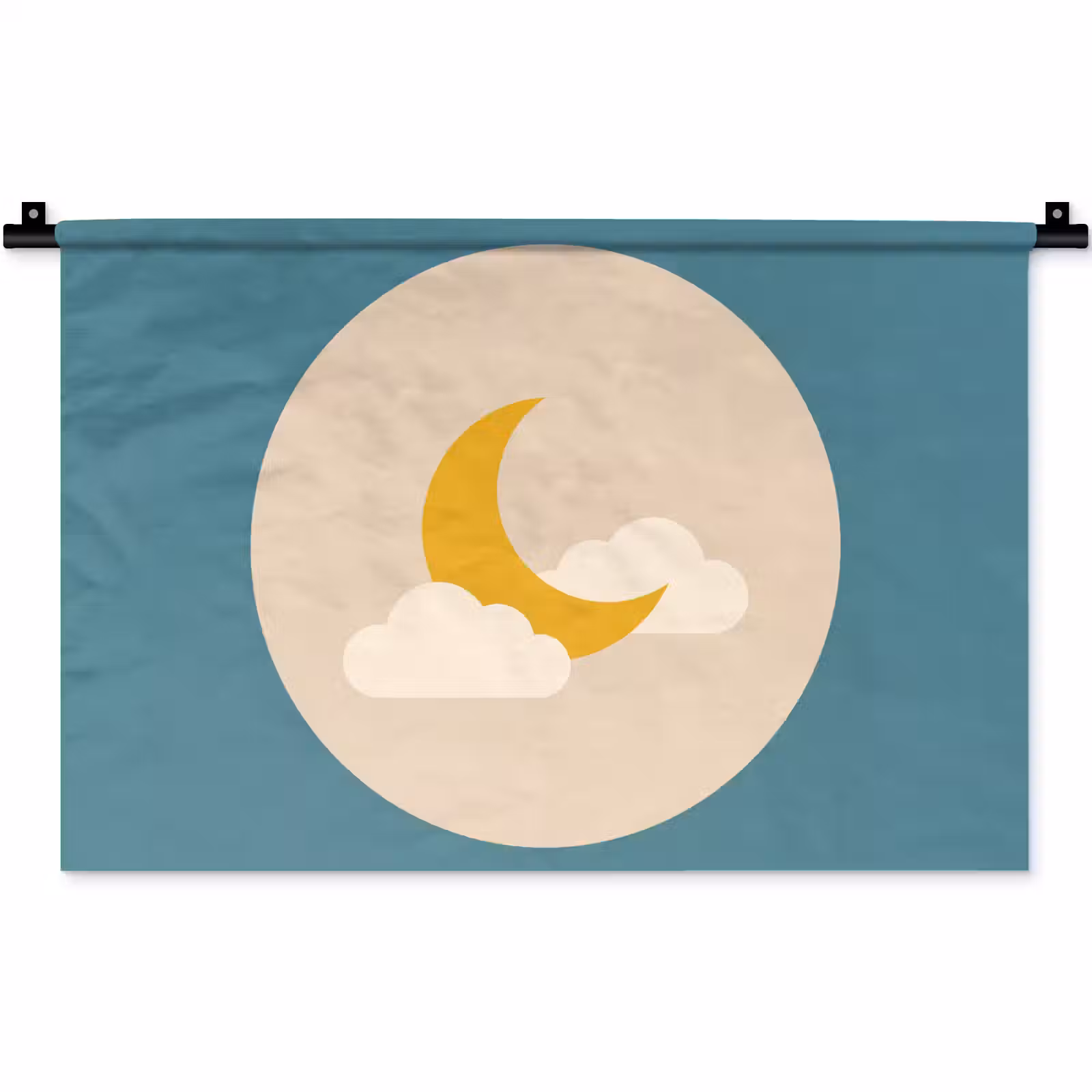 Wall Hanging - Moon - Clouds - Nature - Abstract - Yellow — 1