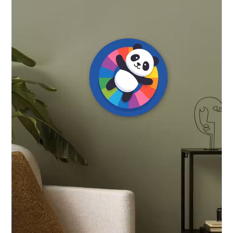 Wall circle - Glass - Animals - Cartoon - Colorful - Modern - Playful — 3