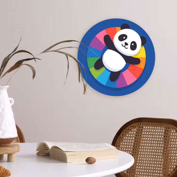 Wall circle - Glass - Animals - Cartoon - Colorful - Modern - Playful — 4