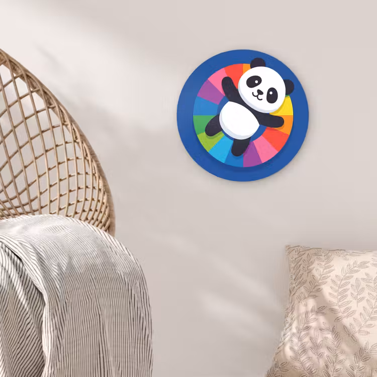 Wall circle - Glass - Animals - Cartoon - Colorful - Modern - Playful — 5