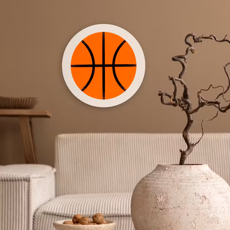 Wall circle - Glass - Basketball - Ball - Sports - Illustration - Orange — 2