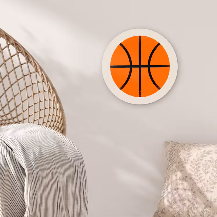 Wall circle - Glass - Basketball - Ball - Sports - Illustration - Orange — 5