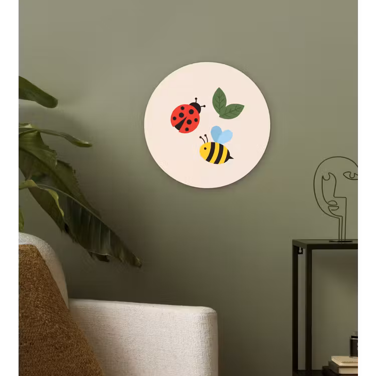 Wall circle - Glass - Insect - Leaf - Nature - Playful - Illustration — 3
