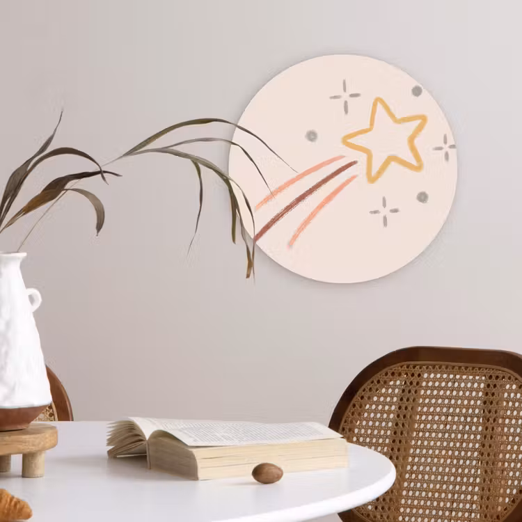 Wall circle - Glass - Star - Falling - Illustration - Pastel — 4