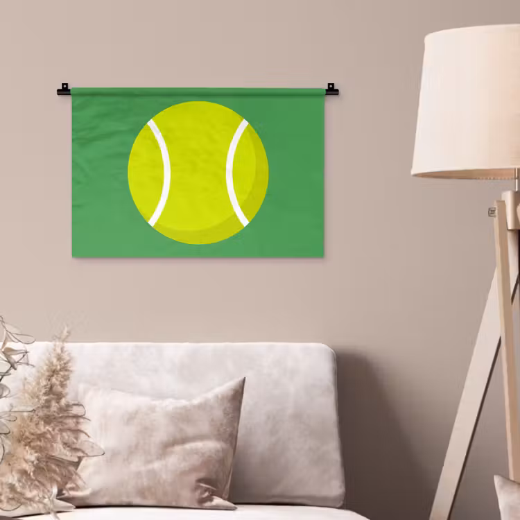 Wall Hanging - Ball - Yellow - Sports - Green - Illustration — 2