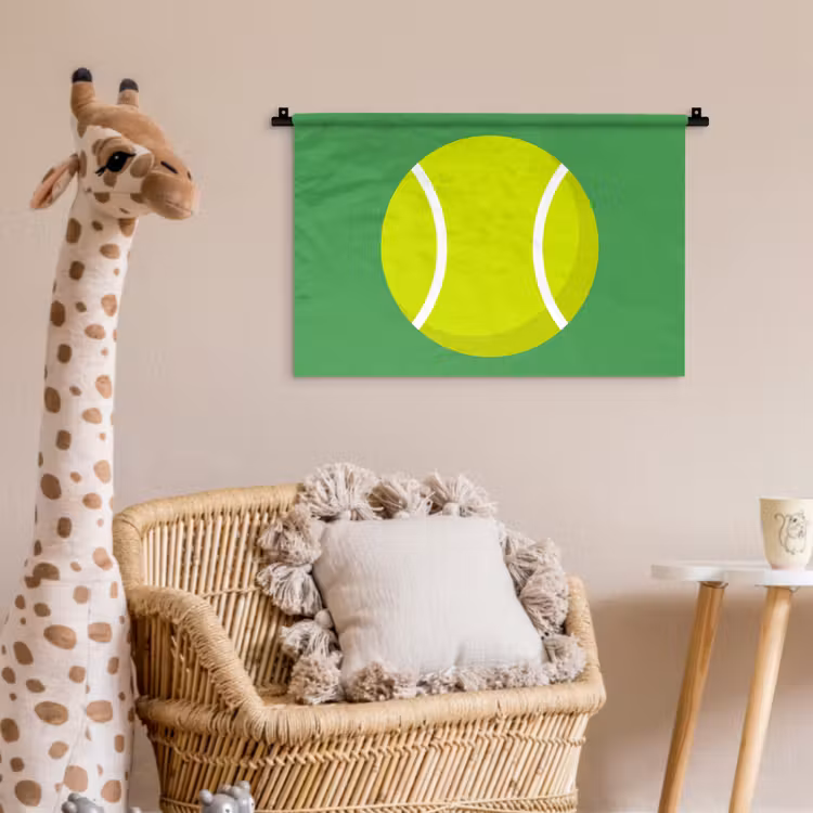 Wall Hanging - Ball - Yellow - Sports - Green - Illustration — 5