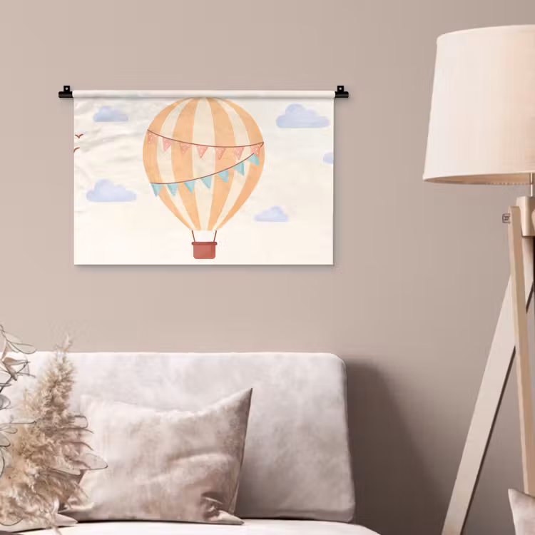 Wall Hanging - Hot Air Balloon - Clouds - Illustration - Soft - Children's Room — 2
