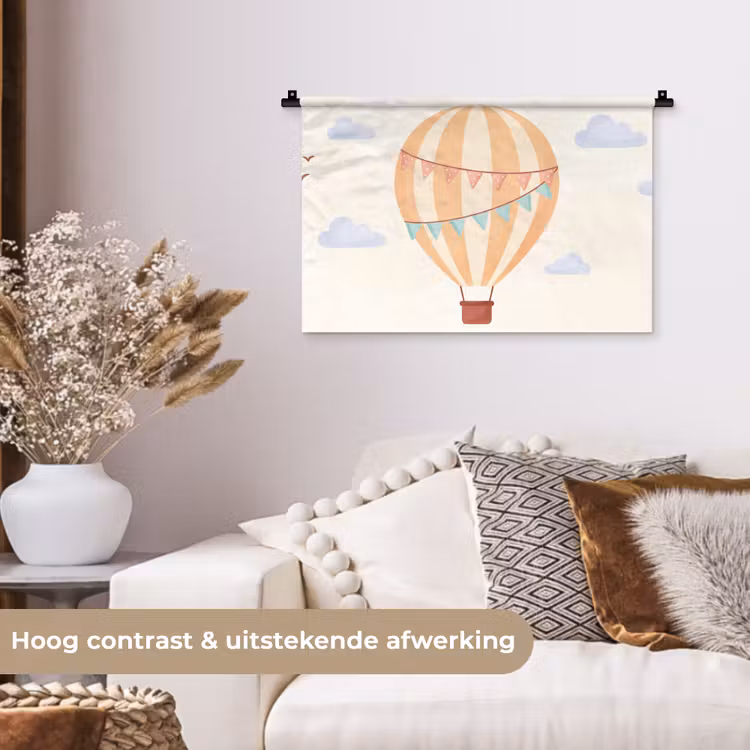 Wall Hanging - Hot Air Balloon - Clouds - Illustration - Soft - Children's Room — 4