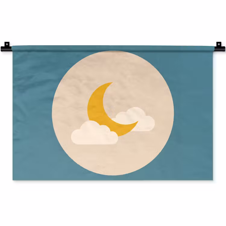 Wall Hanging - Moon - Clouds - Nature - Abstract - Yellow — 1