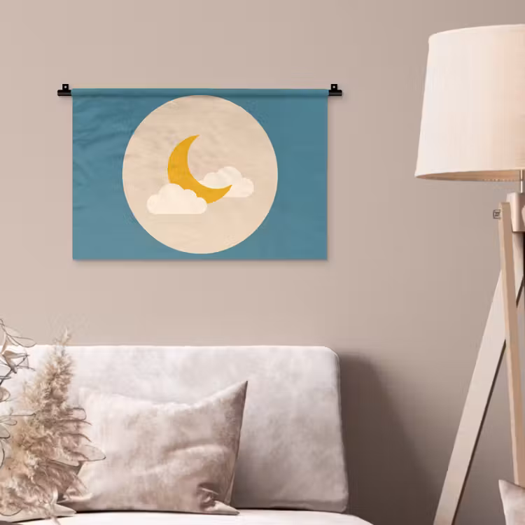 Wall Hanging - Moon - Clouds - Nature - Abstract - Yellow — 2