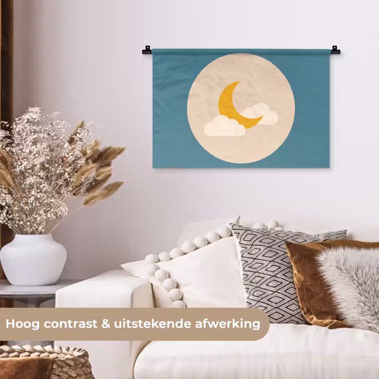 Wall Hanging - Moon - Clouds - Nature - Abstract - Yellow — 4