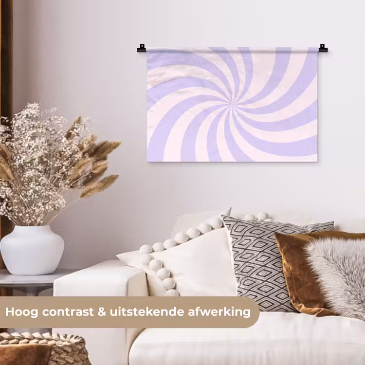 Wall Hanging - Pattern - Spiral - Abstract - Modern - Purple-Pink — 4