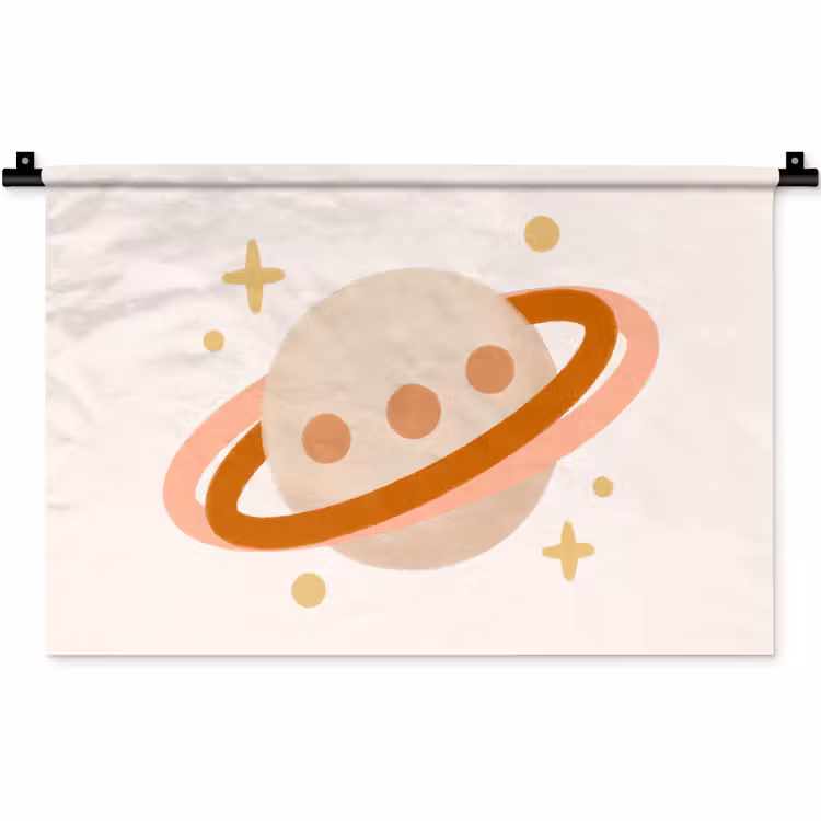 Wall Hanging - Planet - Rings - Space - Illustration - Beige — 1
