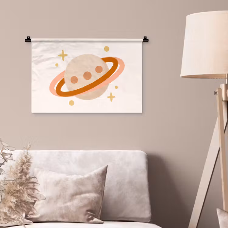 Wall Hanging - Planet - Rings - Space - Illustration - Beige — 2