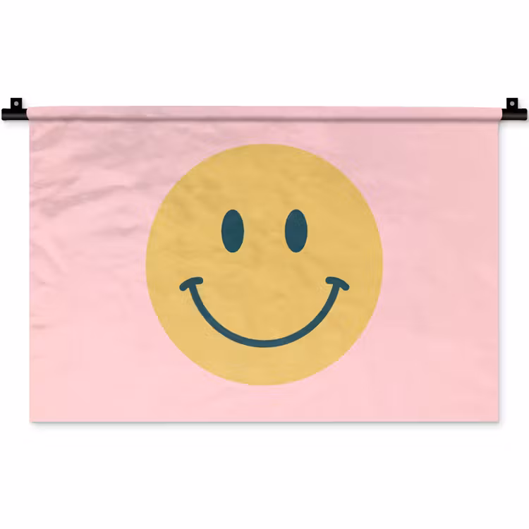 Wall Hanging - Smiley - Yellow - Pink - Symbol - Minimalist — 1