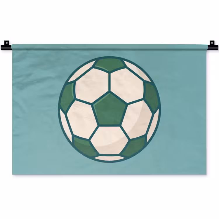 Wall Hanging - Soccer - Geometric - Sports - Illustration - Blue-green — 1