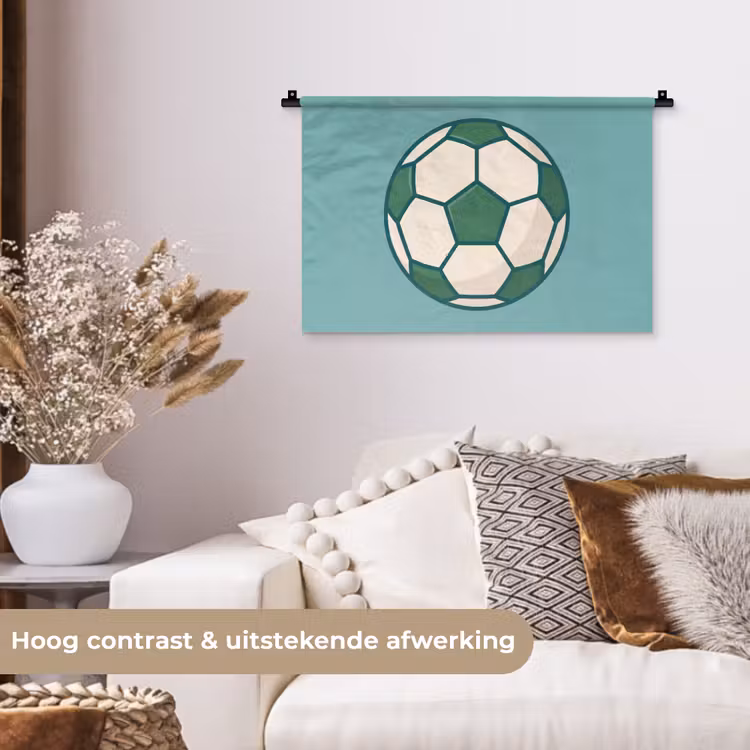 Wall Hanging - Soccer - Geometric - Sports - Illustration - Blue-green — 4