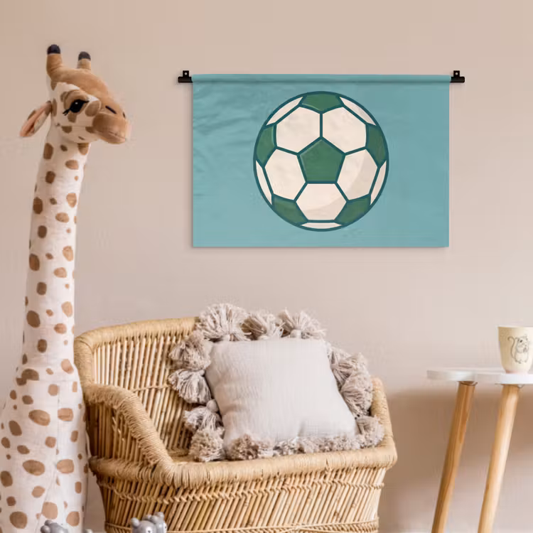Wall Hanging - Soccer - Geometric - Sports - Illustration - Blue-green — 5