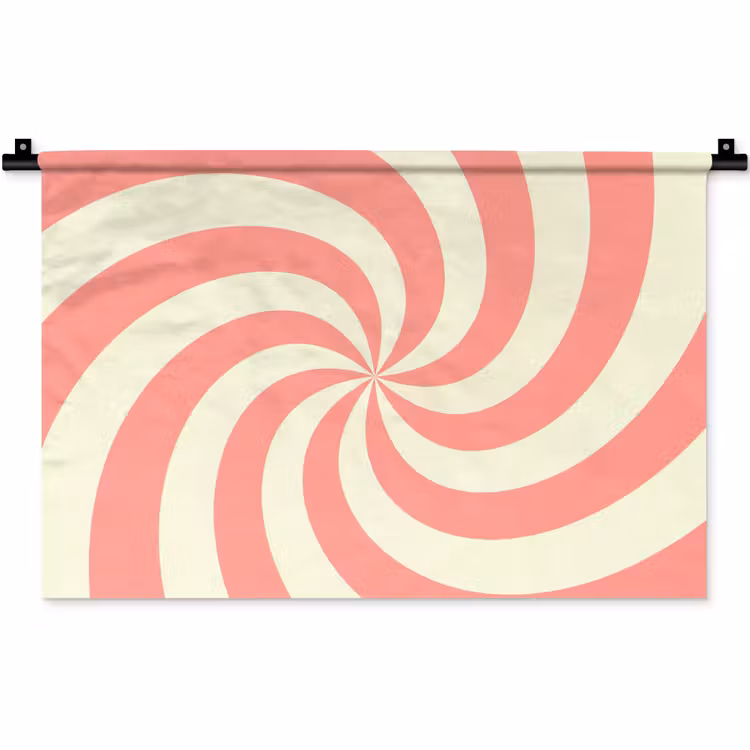 Wall Hanging - Spiral - Pattern - Abstract - Pink - Beige — 1