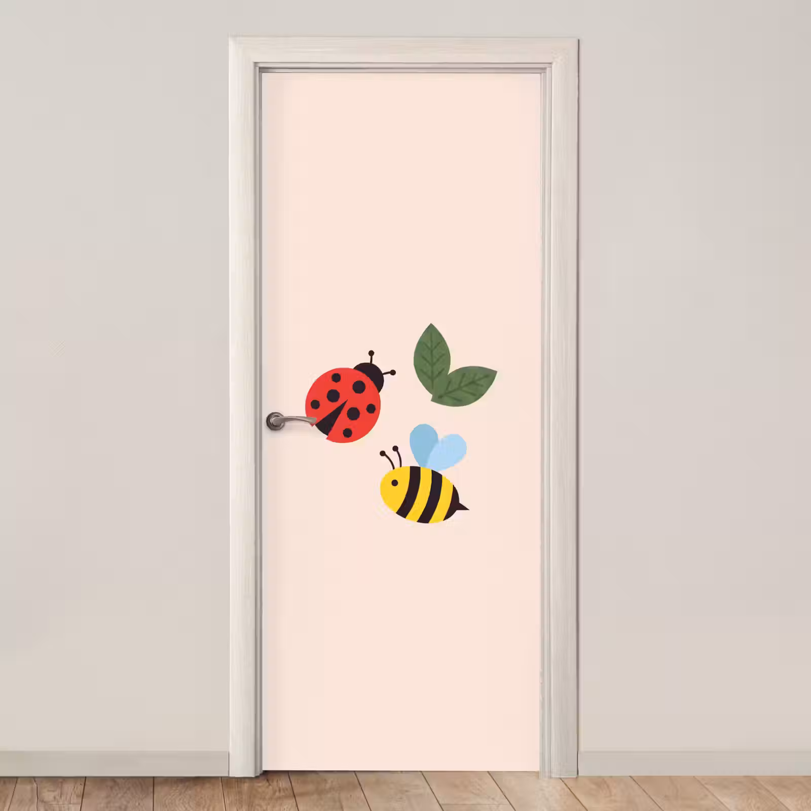 Door sticker - Insect - Leaf - Nature - Playful - Illustration — 1