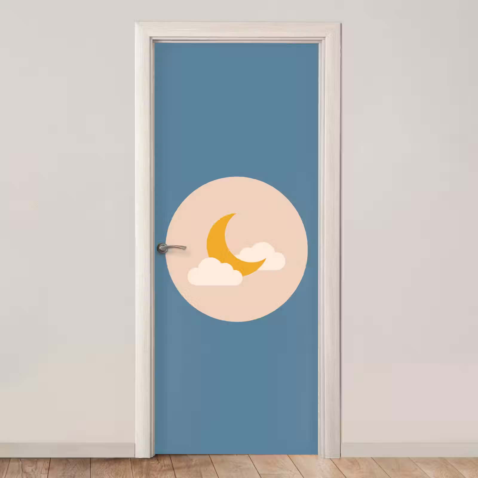 Door sticker - Moon - Clouds - Nature - Abstract - Yellow — 1
